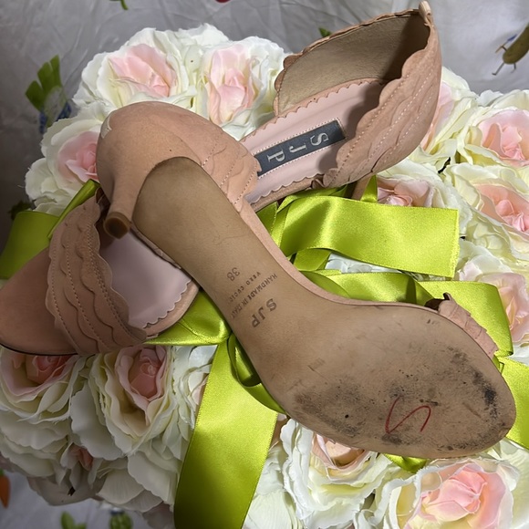 #44 SJP peach leather heels size 38 - Picture 4 of 5